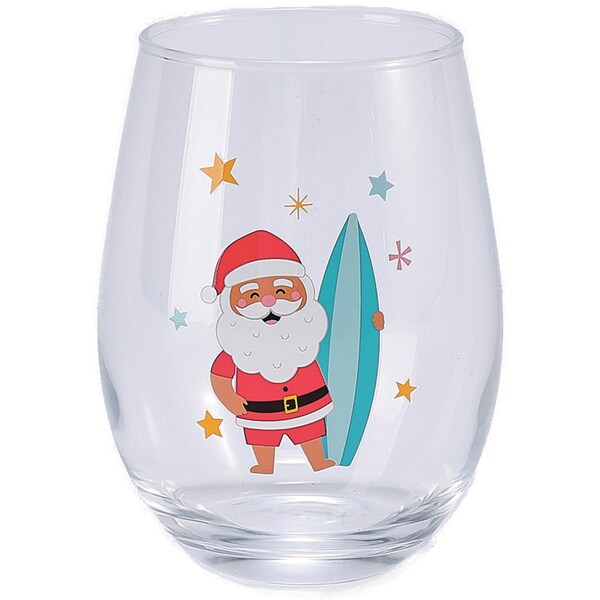 Christmas Stemless Wine Glass Santa each
