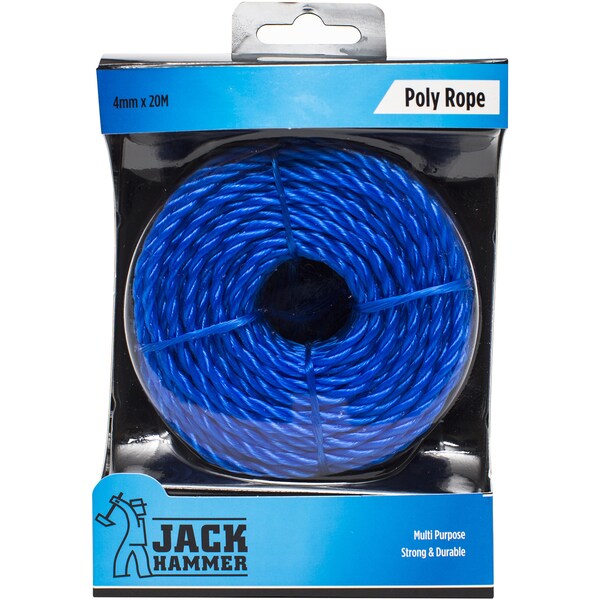 Jack Hammer Poly Rope 4mm x 20m Each