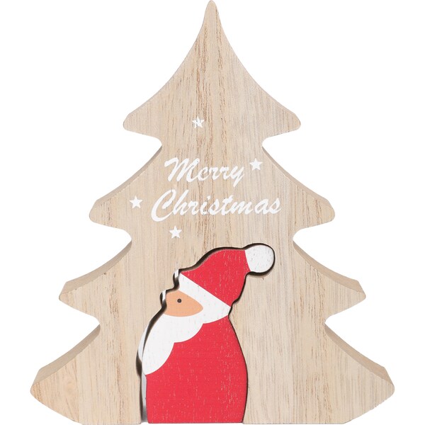 Christmas Wooden Tree Block Decoration each