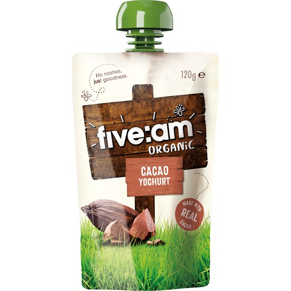 Five:Am Organic Cacao Yoghurt Pouch 120g