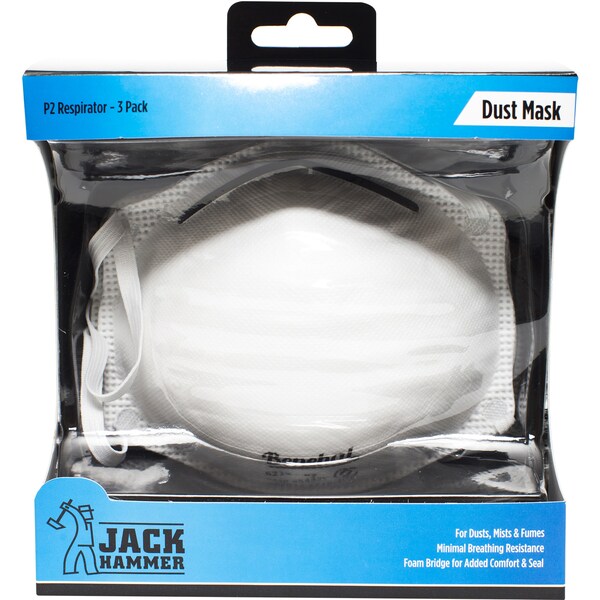 Jack Hammer Dust Mask 3pk Each