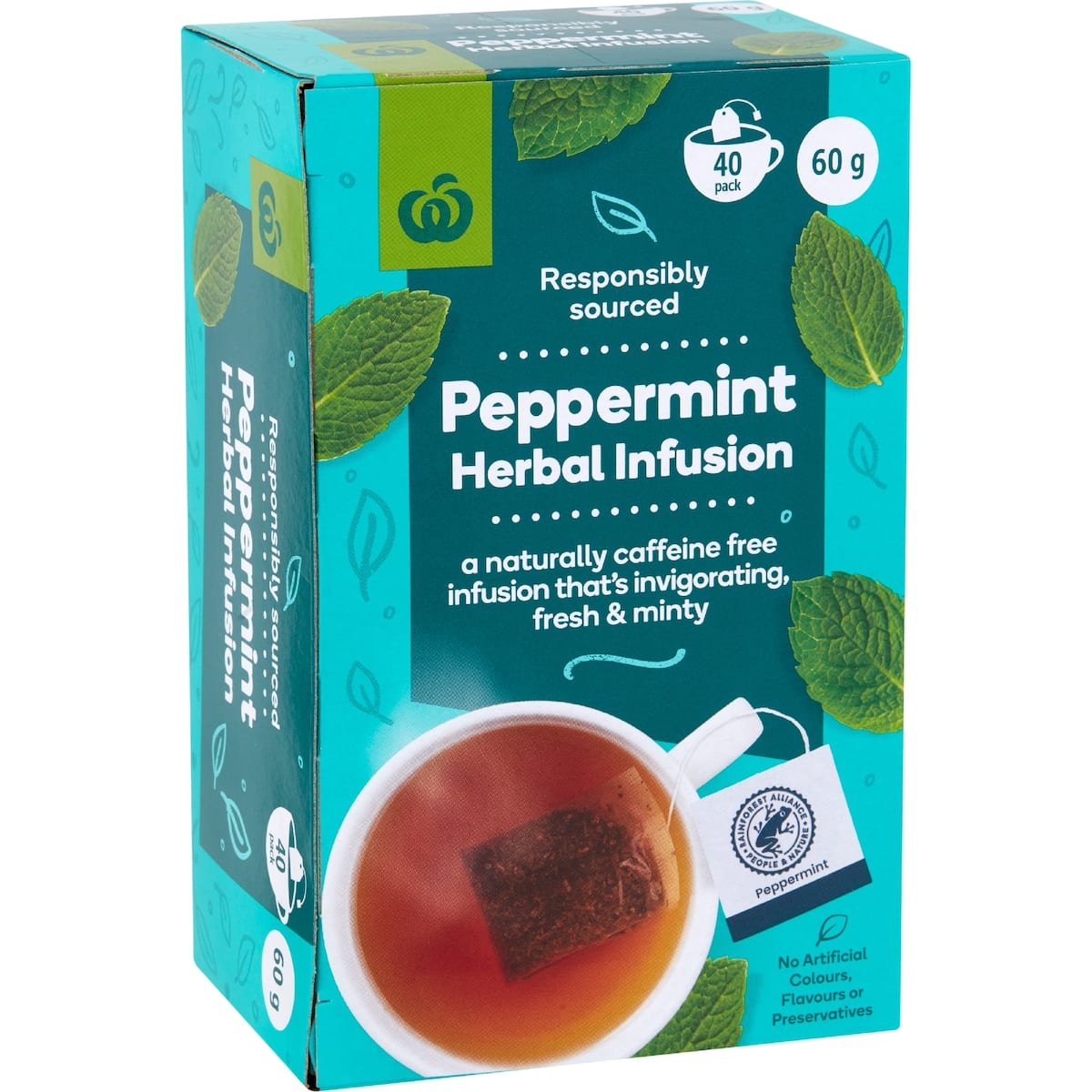 Woolworths Peppermint Tea 40 Pack bunch