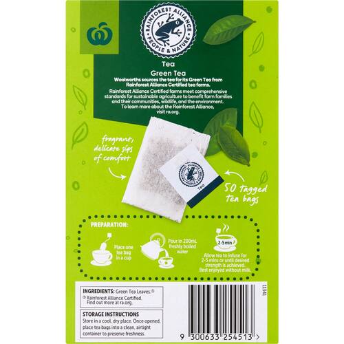 Woolworths Green Tea 50 Pack | bunch