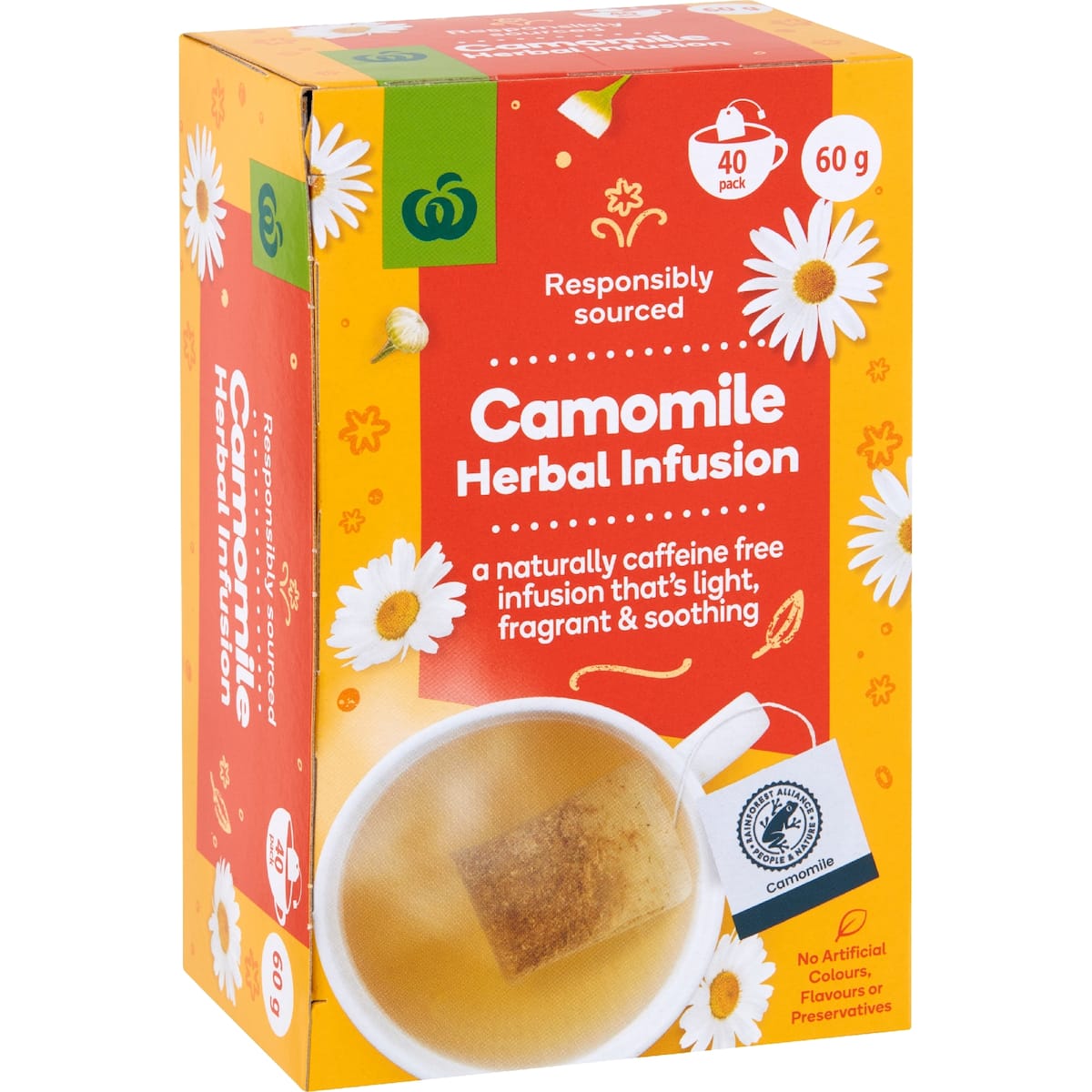 Woolworths Camomile Tea 40 Pack bunch