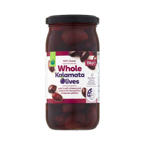 Woolworths Whole Kalamata Olives 350g bunch