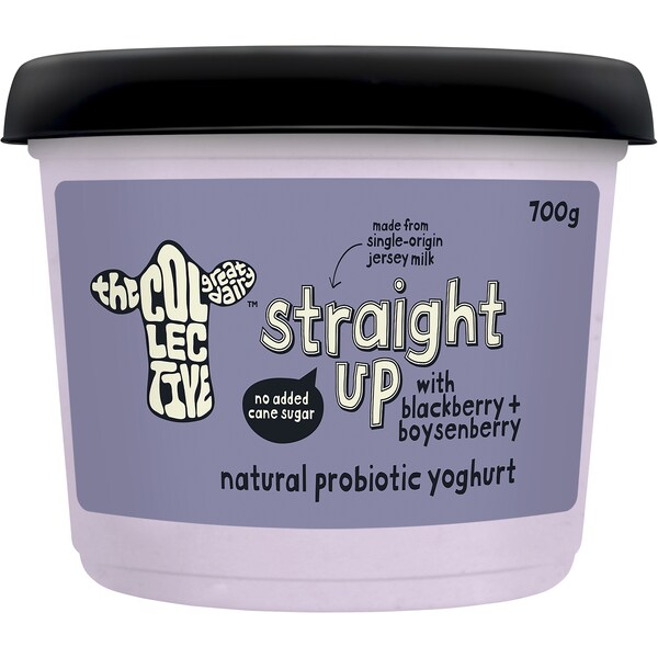 The Collective Plant Based Straight up Yoghurt with Blackberry & Boysenberry 700g