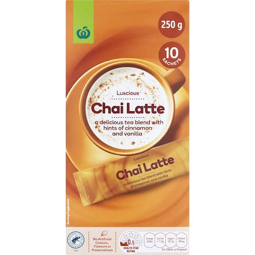 Woolworths Chai Latte Sachets 10 Pack bunch