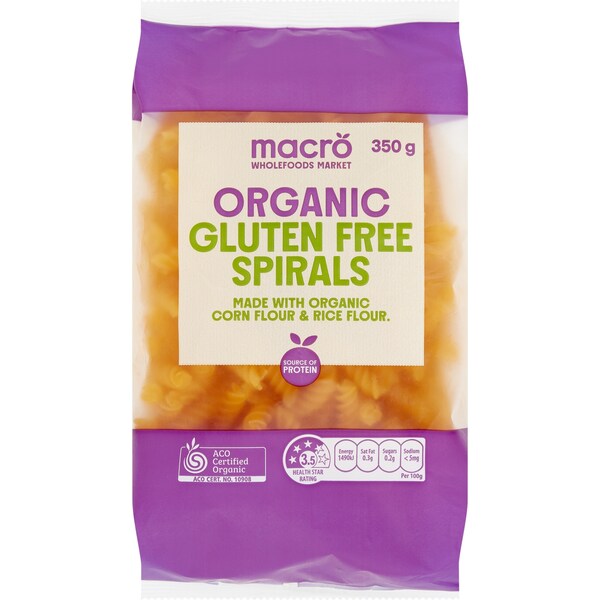 Macro Organic Gluten Free Spirals 350g