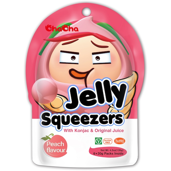 Chacha Peach Konjac Jelly Squeezers 120g