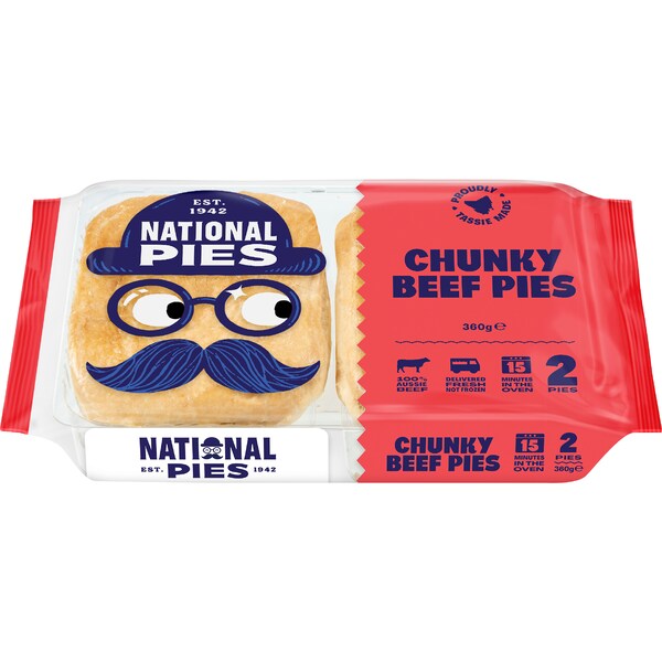National Pies Fresh Chunky Beef Pies 2 pack