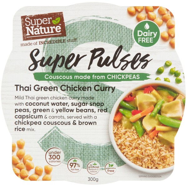 Super Nature Super Pulses Thai Green Chicken Curry Frozen Meal 300g