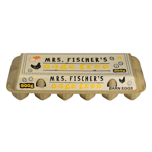 Mrs Fischer's 12 Cage Free Eggs 800g