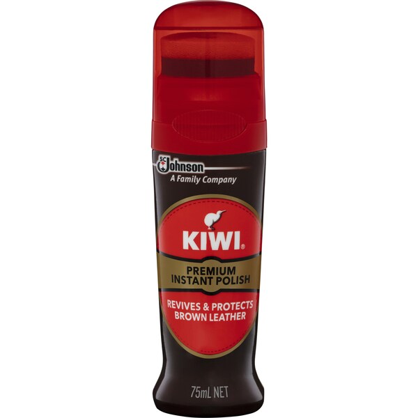 Kiwi Premium Instant Shoe Polish Brown Leather 75ml
