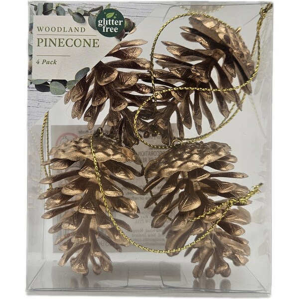 Christmas Woodland Pinecone Copper 4 pack