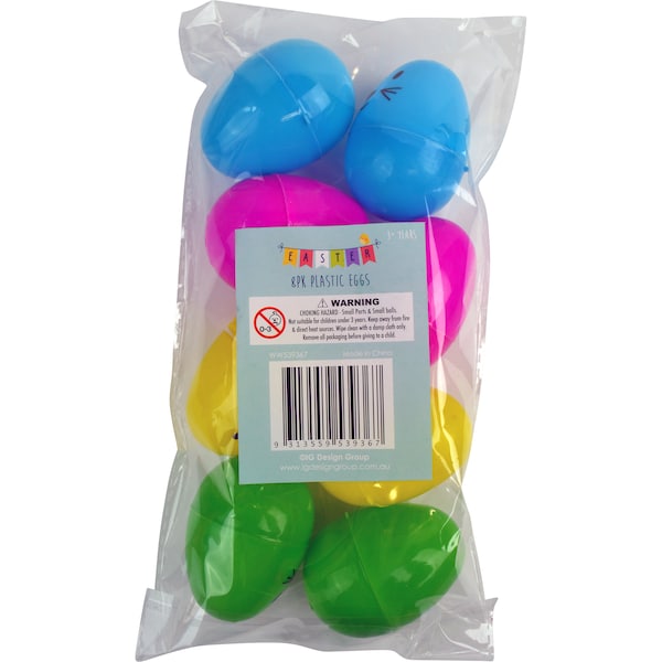 Easter Plastic Surprise Eggs 8 Pack
