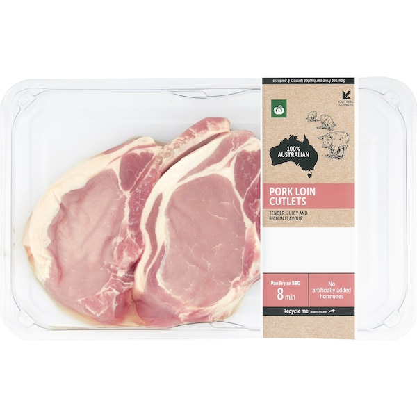 Woolworths Pork Loin Cutlets Medium 400g - 700g