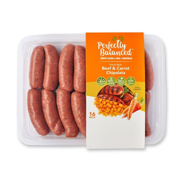 Perfectly Balanced Beef & Carrot Chipolata 400g
