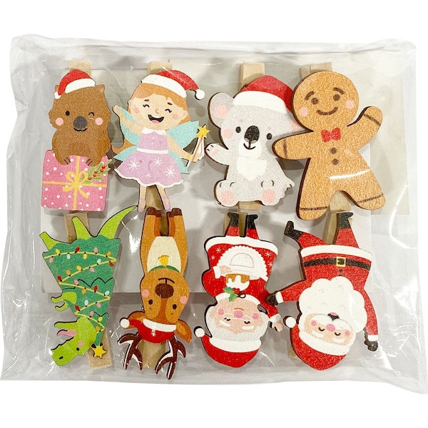 Christmas Present Peg Toppers 8 pack