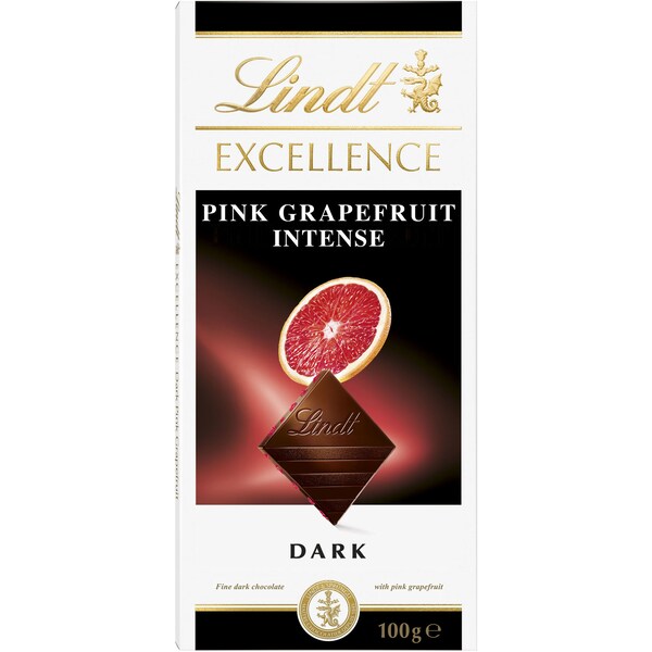 Lindt Excellence Pink Grapefruit Intense Dark Chocolate Bar 100g