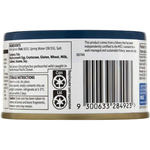 Spring Water Label Salmon Woolworths Salmon In Springwater 95g | bunch