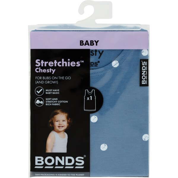 Bonds Baby Stretchies Chesty Boy Size 000 To 2 Assorted Each