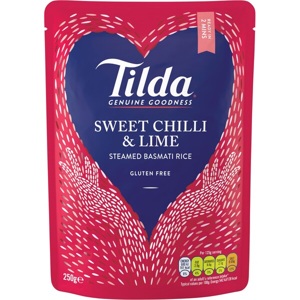 Tilda Sweet Chilli & Lime Steamed Basmati Rice 250g