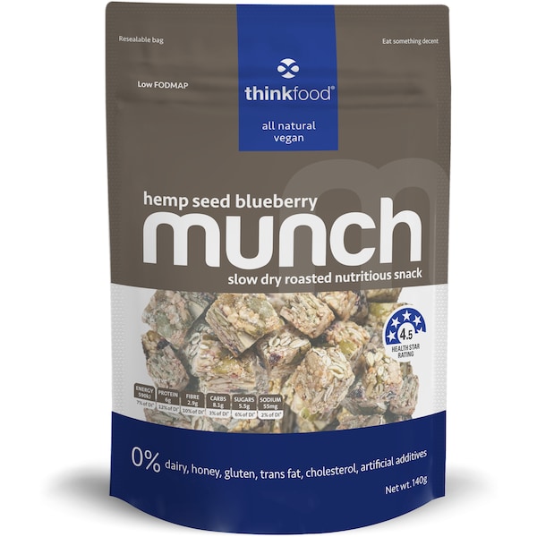 Thinkfood Munch Hemp Seed Blueberry 140g