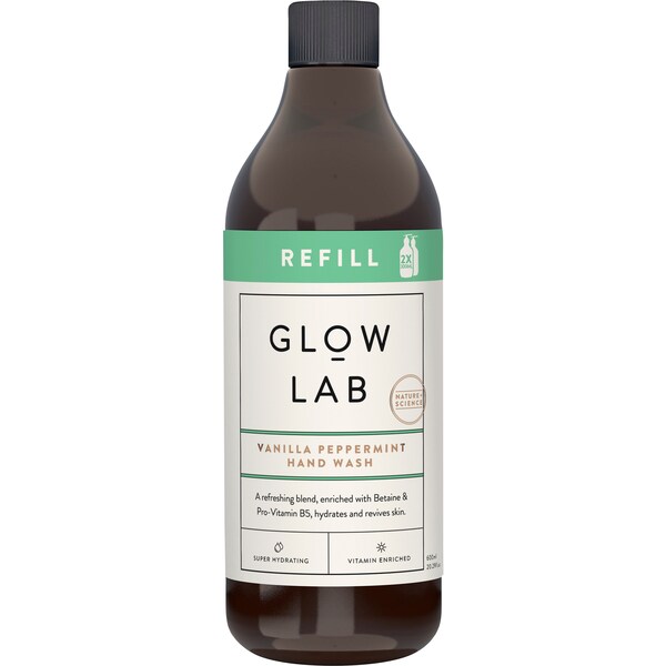 Glow Lab Vanilla Peppermint Refill Hand Wash 600mL