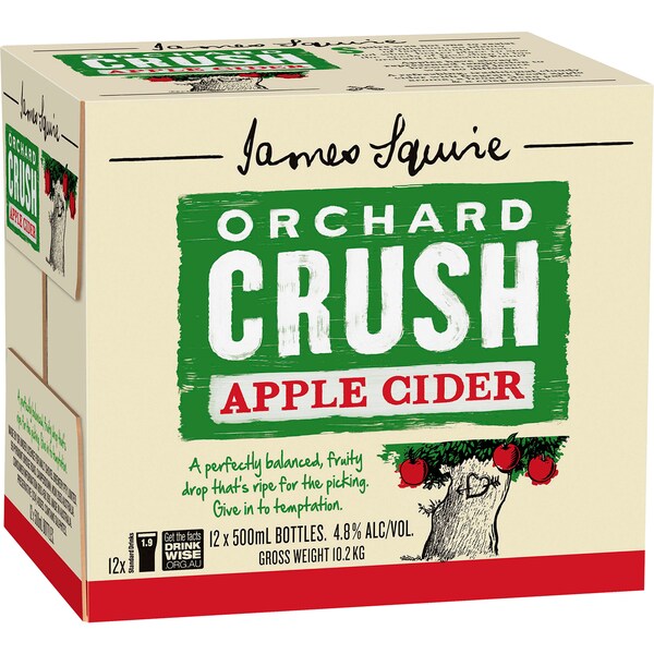 James Squire Apple Orchard Crush Apple Cider 500mL x 12 case
