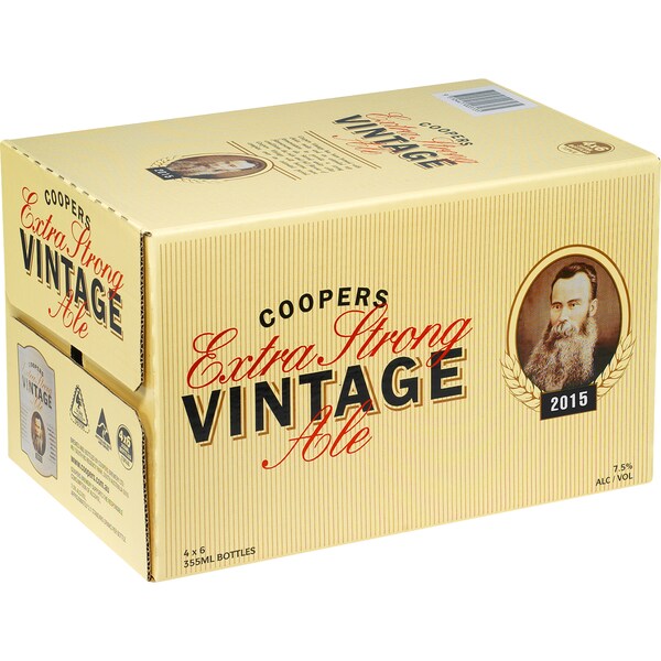 Coopers Vintage Ale Bottles 355mL x 24 case