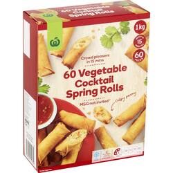 Woolworths Vegetable Cocktail Spring Rolls 60 Pack 1kg