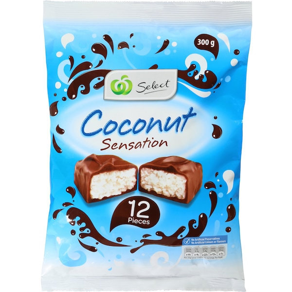 Woolworths Select Coconut Sensation Sharepack 12pk 300g
