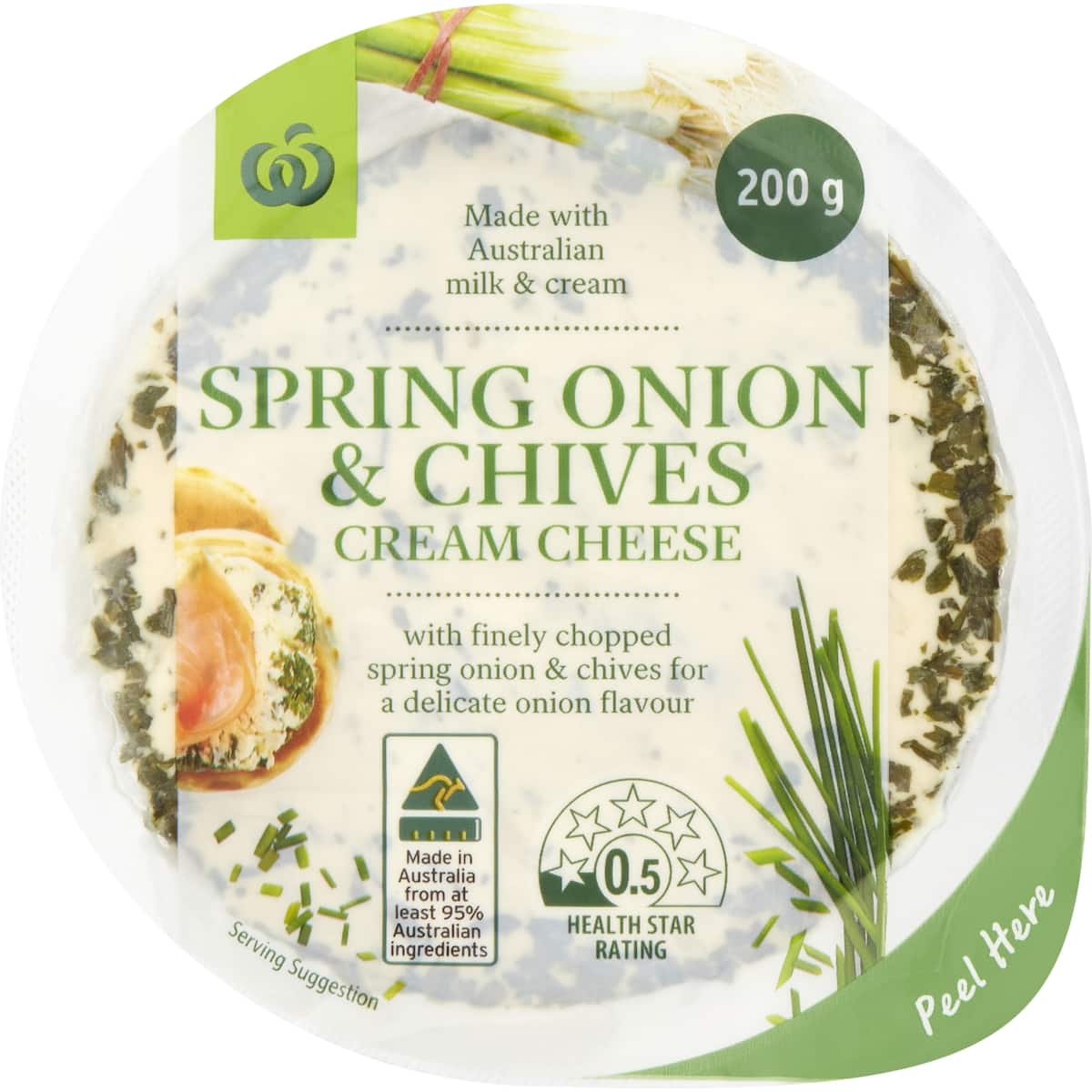 Woolworths Spring Onion and Chive Cream Cheese 200g bunch