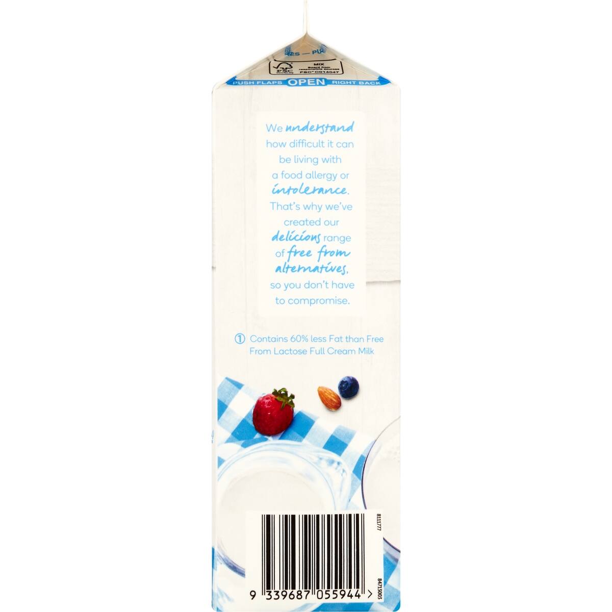 Woolworths Free From Lactose Light Milk 1l bunch