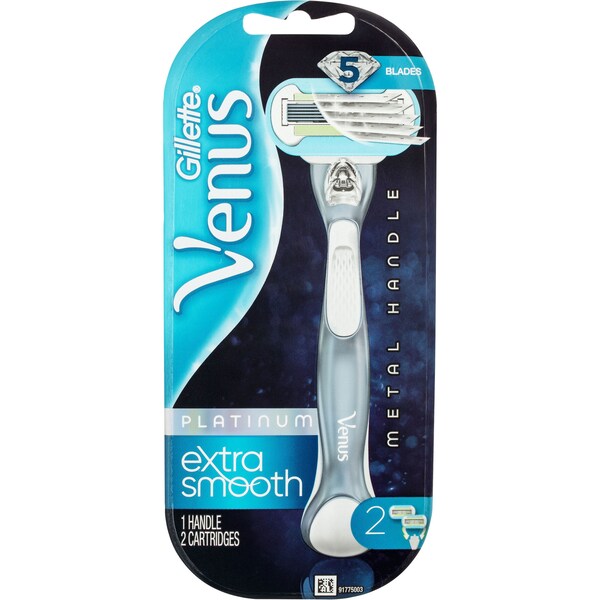 Gillette Venus Platinum Extra Smooth Women's Razor + 2 Blades each
