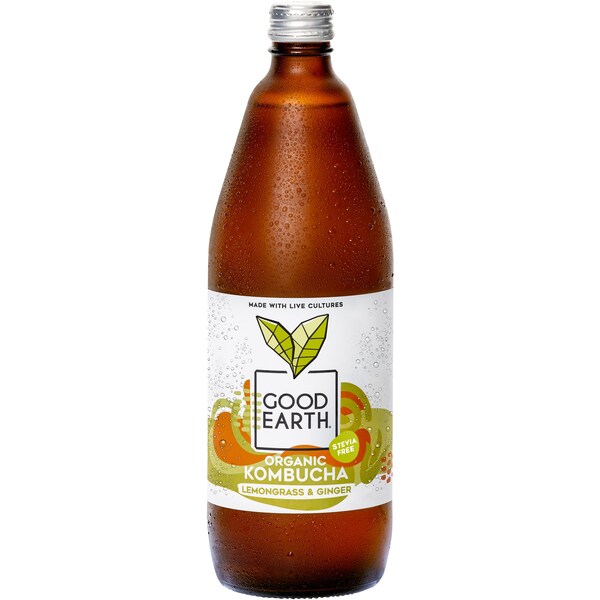 Good Earth Kombucha Lemongrass & Ginger 750ml