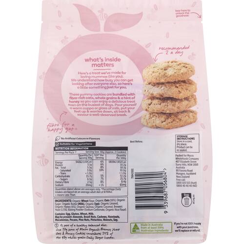 Macro Organic Brewers Yeast Cookies Oat and Honey 210g bunch