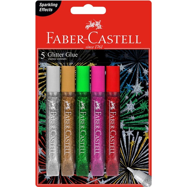 Faber-Castell Classic Glitter Glue 5 pack