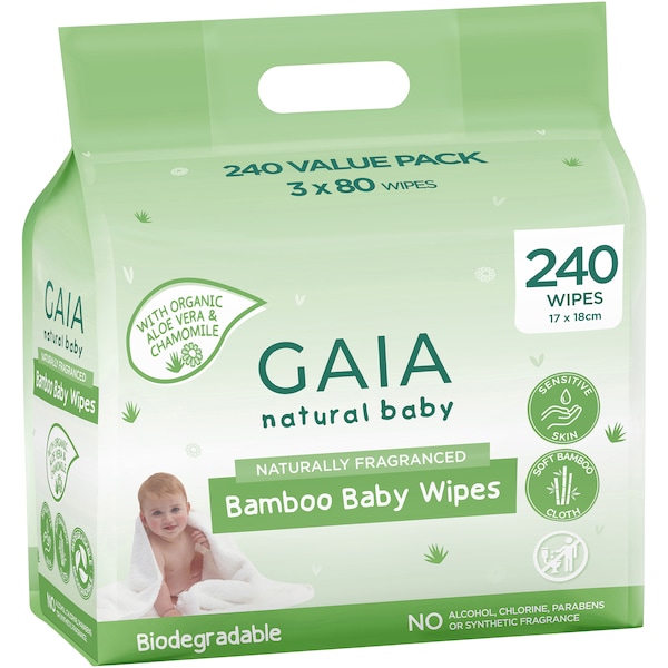Gaia Baby Wipes 240 pack