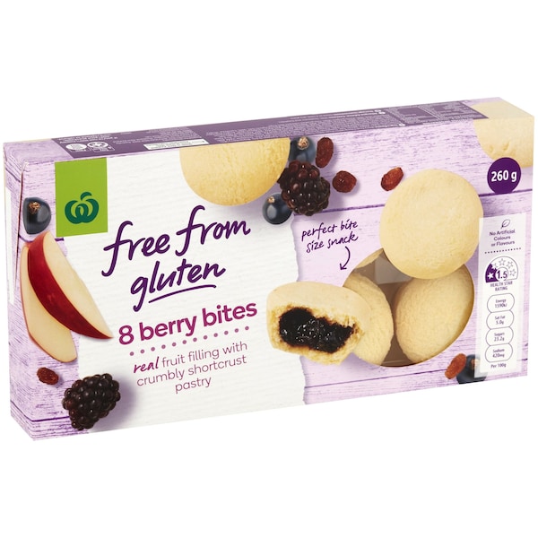 Woolworths Free From Gluten Fruit Pies Mini Berry Bites 8 Pack