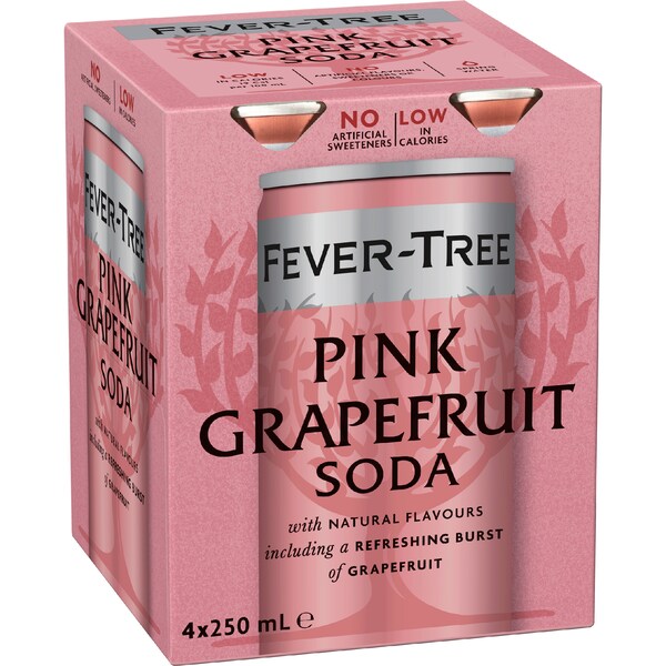 Fever-Tree Pink Grapefruit Soda 250mL x 4 pack
