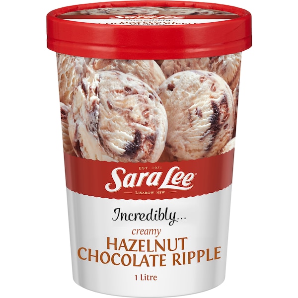 Sara Lee Hazelnut Chocolate Ripple Ice Cream 1l