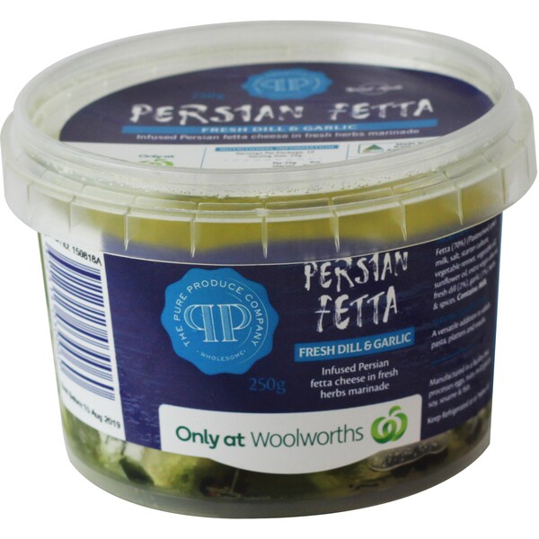 The Pure Produce Company Persian Fetta With Fresh Dill & Garlic 250g