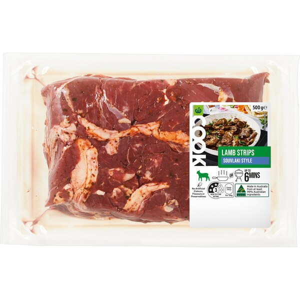 Woolworths Cook Lamb Strips Souvlaki 500g