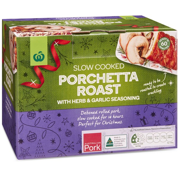 Woolworths Cooked Porchetta With Herb & Garlic Seasoning 1kg - 1.5kg