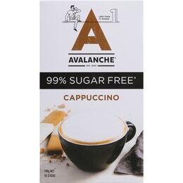 Avalanche 99% Sugar Free Cappucinno 10 pack – Woolworths