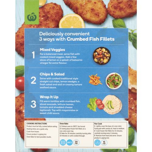 Woolworths Fish Fillets Crumbed 425g bunch