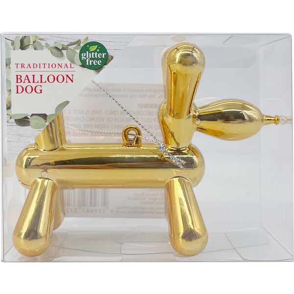 Christmas Traditional Balloon Dog Gold each