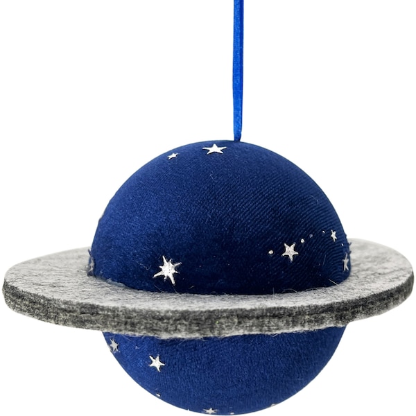 Christmas Celestial Planet Bauble Blue & Grey each