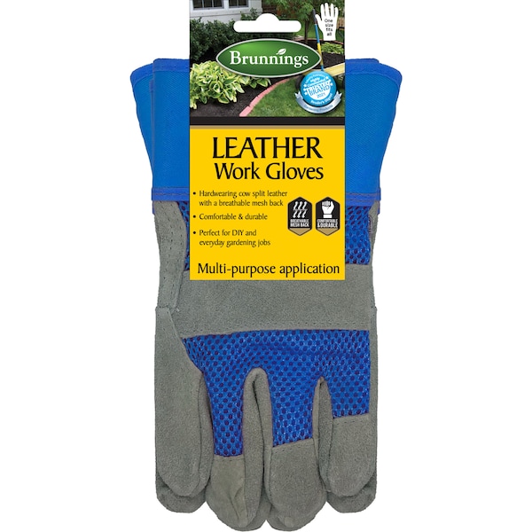 Brunnings Leather Work Gloves One Size each